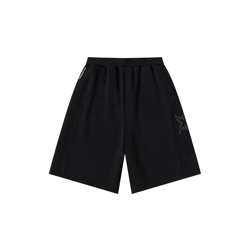 Mertra Split Panel Tracksuit Shorts (Black)